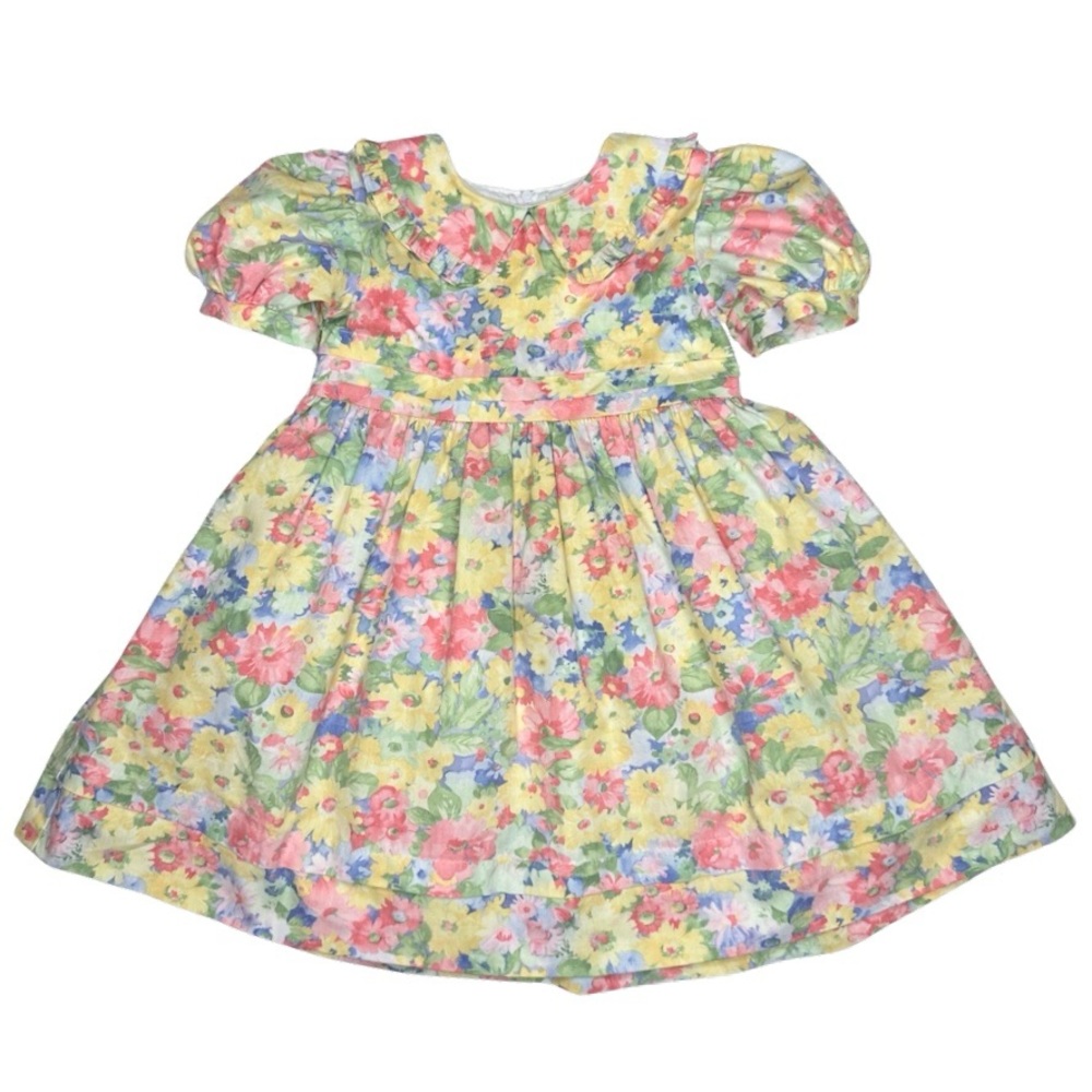 Vintage Sylvia Whyte Floral Peter Pan Collar Dress